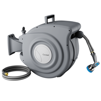 Retractable Garden Hose Reel 5/8 in x 65 ft, Dark Gray