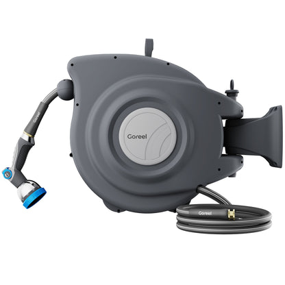 Retractable Garden Hose Reel 5/8 in x 65 ft, Dark Gray