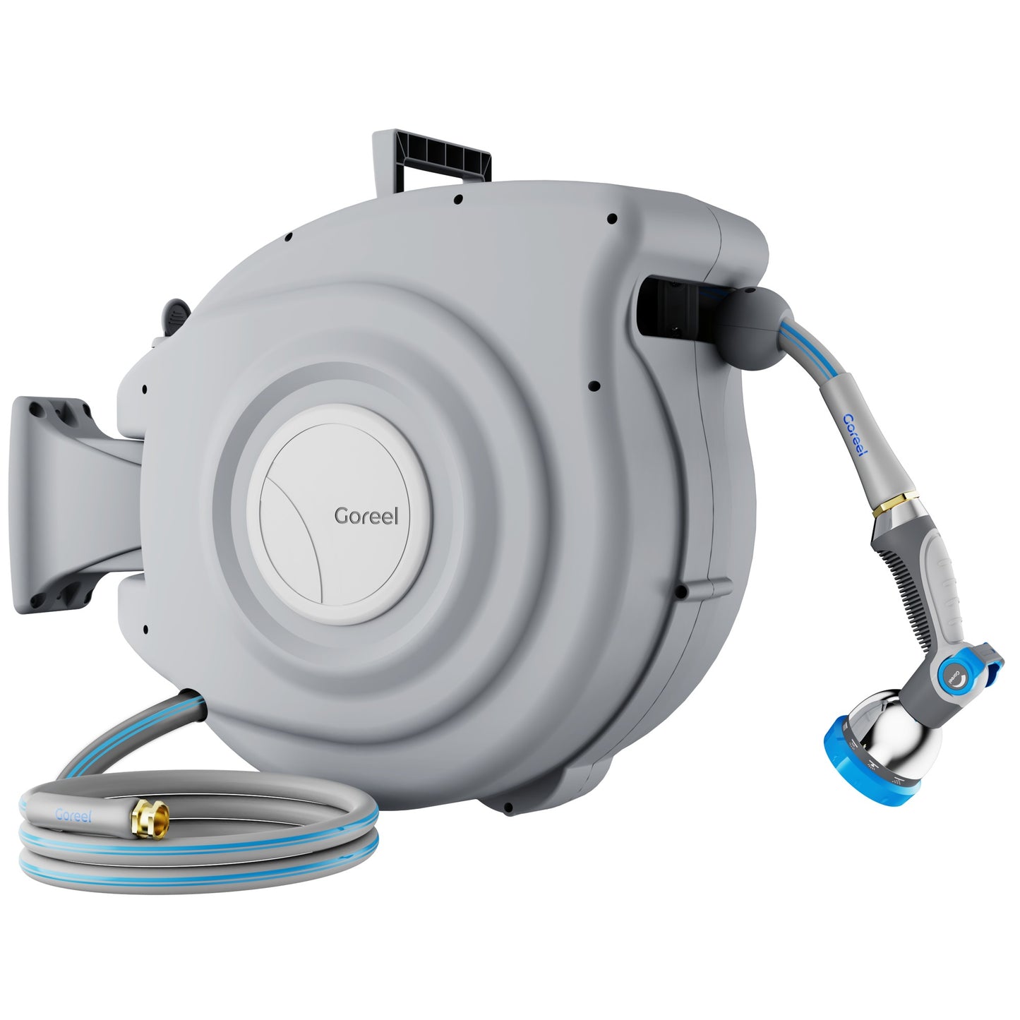 Retractable Garden Hose Reel, 1/2 in x 100 ft, Light Gray